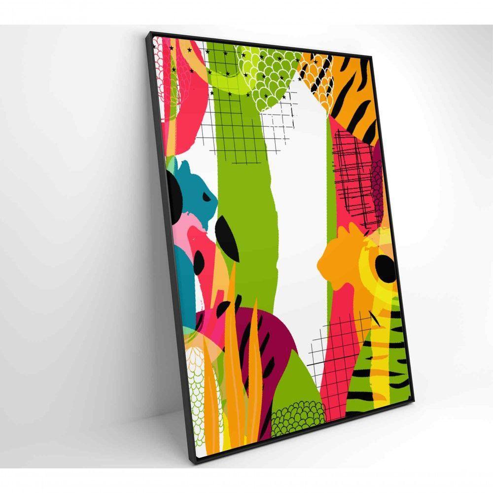 Quadro Pintura Aquarela Tropical 1 120x80 Cm Tecido Canvas - 5