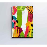 Quadro Pintura Aquarela Tropical 1 120x80 Cm Tecido Canvas