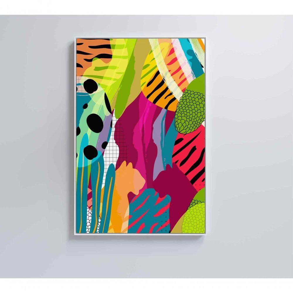 Quadro Pintura Aquarela Tropical 2 90x60 Cm Vidro Impresso - 4