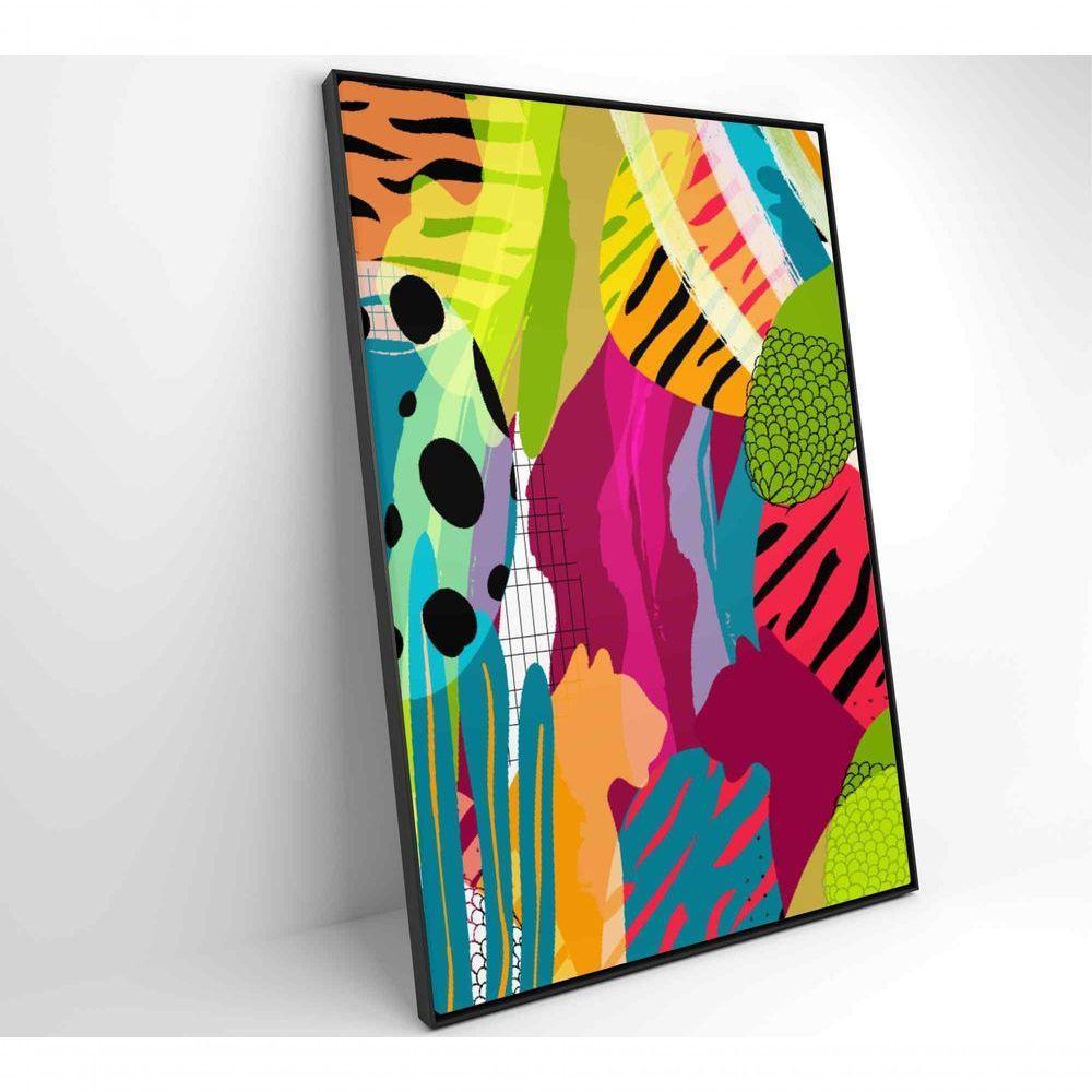 Quadro Pintura Aquarela Tropical 2 90x60 Cm Vidro Impresso - 5