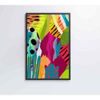 Quadro Pintura Aquarela Tropical 2 90x60 Cm Vidro Impresso - 5