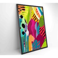 Quadro Pintura Aquarela Tropical 2 90x60 Cm Vidro Impresso - 13