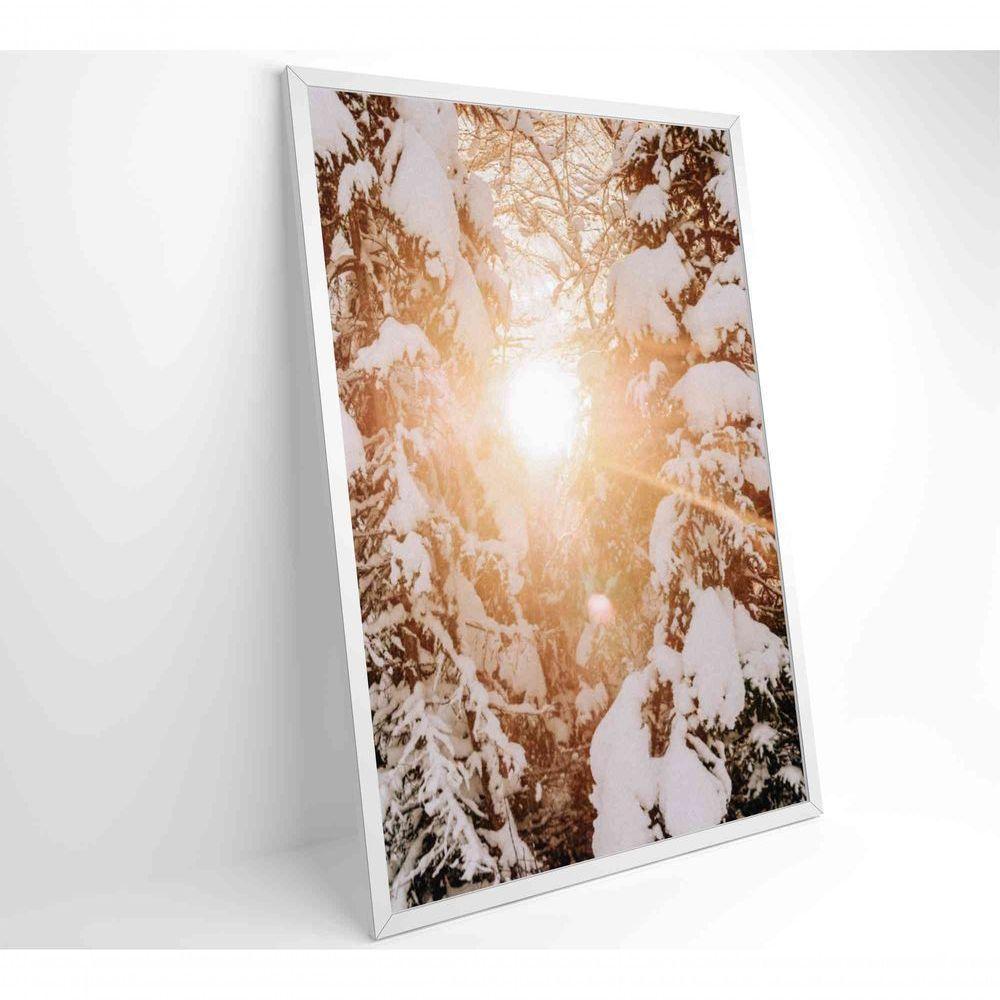 Quadro Nascer Do Sol Na Neve 90x60 Cm Tecido Canvas - 8