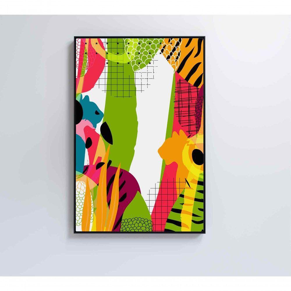 Quadro Pintura Aquarela Tropical 1 90x60 Cm Tecido Canvas - 4