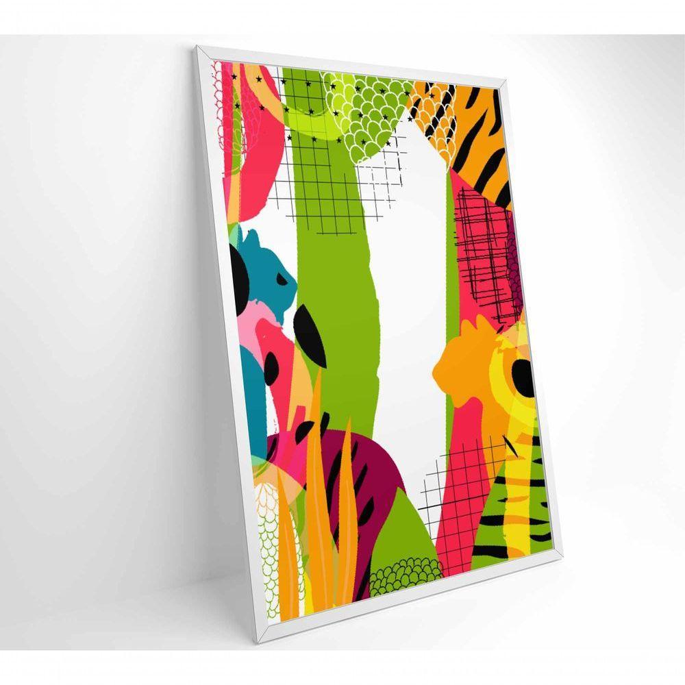 Quadro Pintura Aquarela Tropical 1 90x60 Cm Tecido Canvas - 8