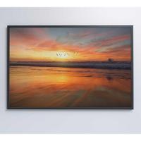 Quadro Litoral No Pôr Do Sol 120x80 Cm Vidro Impresso - 3