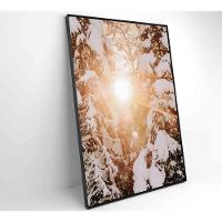 Quadro Nascer Do Sol Na Neve 60x40 Cm Vidro Impresso - 5