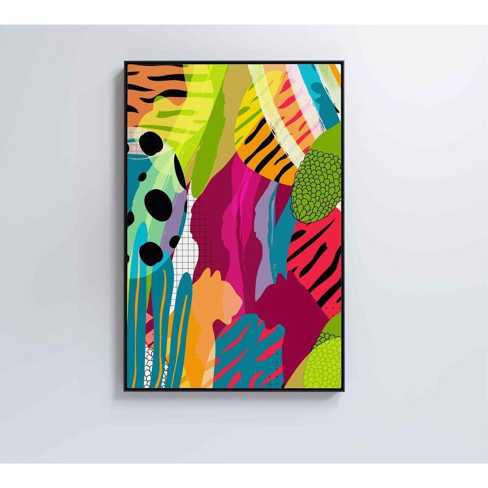 Quadro Pintura Aquarela Tropical 2 90x60 Cm Adesivo Fotográfico - 2