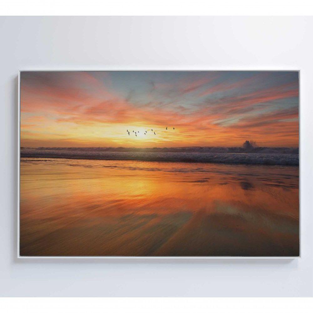 Quadro Litoral No Pôr Do Sol 60x40 Cm Tecido Canvas - 2