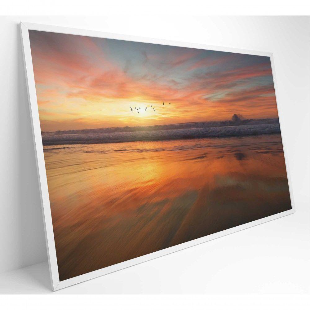 Quadro Litoral No Pôr Do Sol 60x40 Cm Tecido Canvas - 7