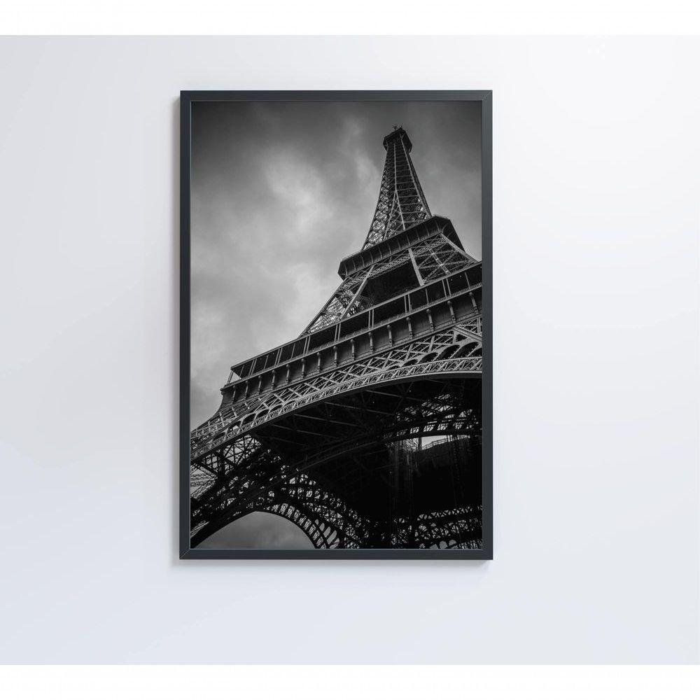 Quadro Torre Eiffel Preto E Branco 80x120 Cm Tecido Canvas - 3