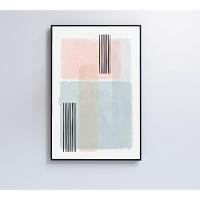 Quadro Abstrato Rosa E Azul 80x120 Cm Tecido Canvas