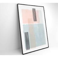 Quadro Abstrato Rosa E Azul 80x120 Cm Tecido Canvas - 5