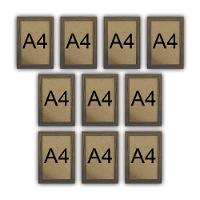 Kit 10 Molduras Quadro Certificado Diploma A4 Com Fundo Mdf Titulos Moldura Madeira - 1