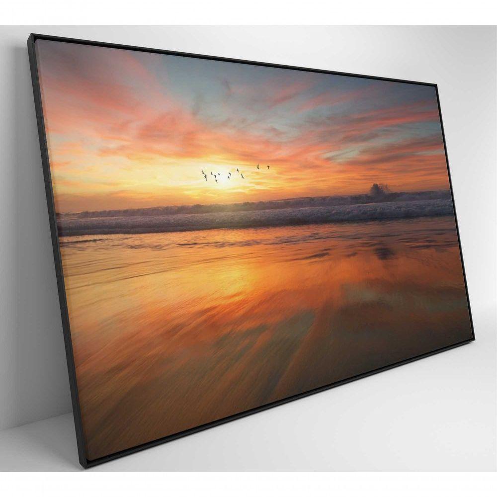 Quadro Litoral No Pôr Do Sol 90x60 Cm Tecido Canvas - 4