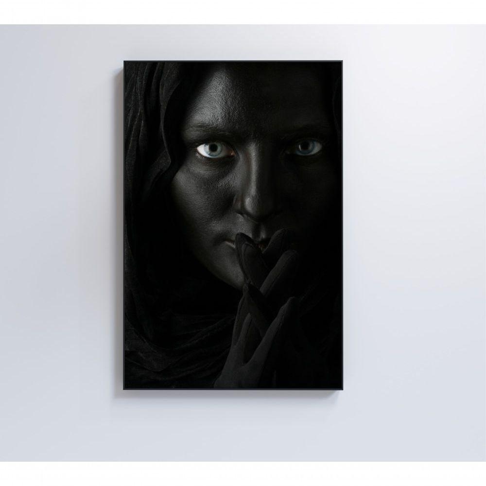 Quadro Mulher Dark Face 40x60 Cm Tecido Canvas - 4