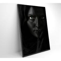 Quadro Mulher Dark Face 40x60 Cm Tecido Canvas - 7