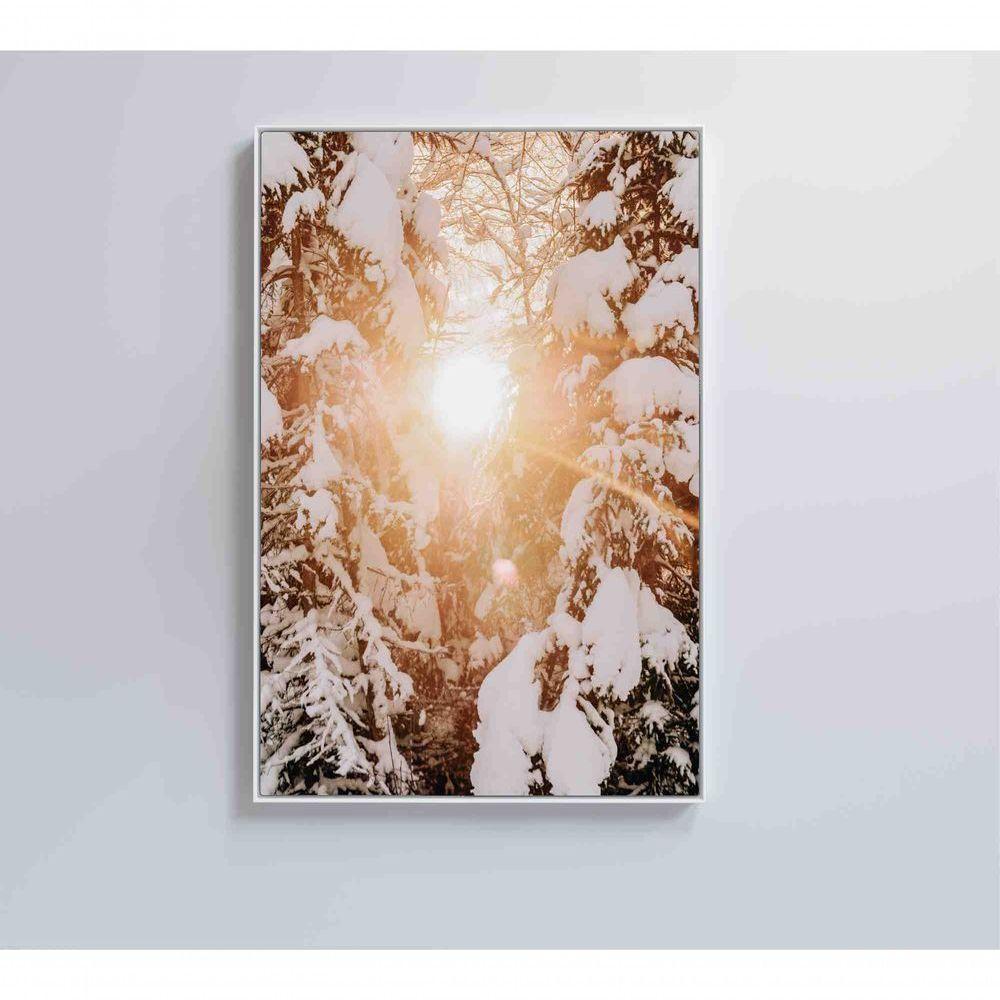 Quadro Nascer Do Sol Na Neve 120x80 Cm Adesivo Fotográfico - 1