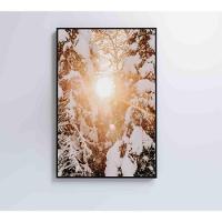 Quadro Nascer Do Sol Na Neve 120x80 Cm Adesivo Fotográfico - 10