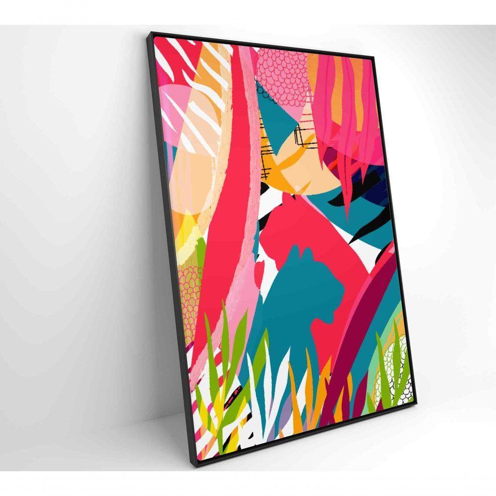 Quadro Pintura Aquarela Tropical 3 120x80 Cm Tecido Canvas - 5