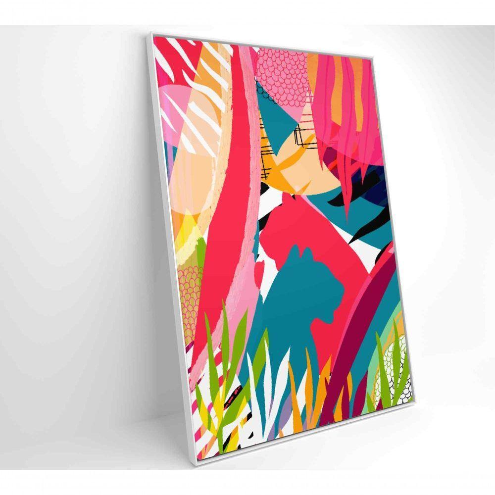 Quadro Pintura Aquarela Tropical 3 120x80 Cm Tecido Canvas - 6