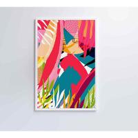 Quadro Pintura Aquarela Tropical 3 120x80 Cm Tecido Canvas