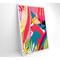 Quadro Pintura Aquarela Tropical 3 120x80 Cm Tecido Canvas - 8