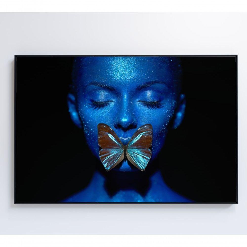 Quadro Mulher Com Borboleta 120x80 Cm Tecido Canvas - 2