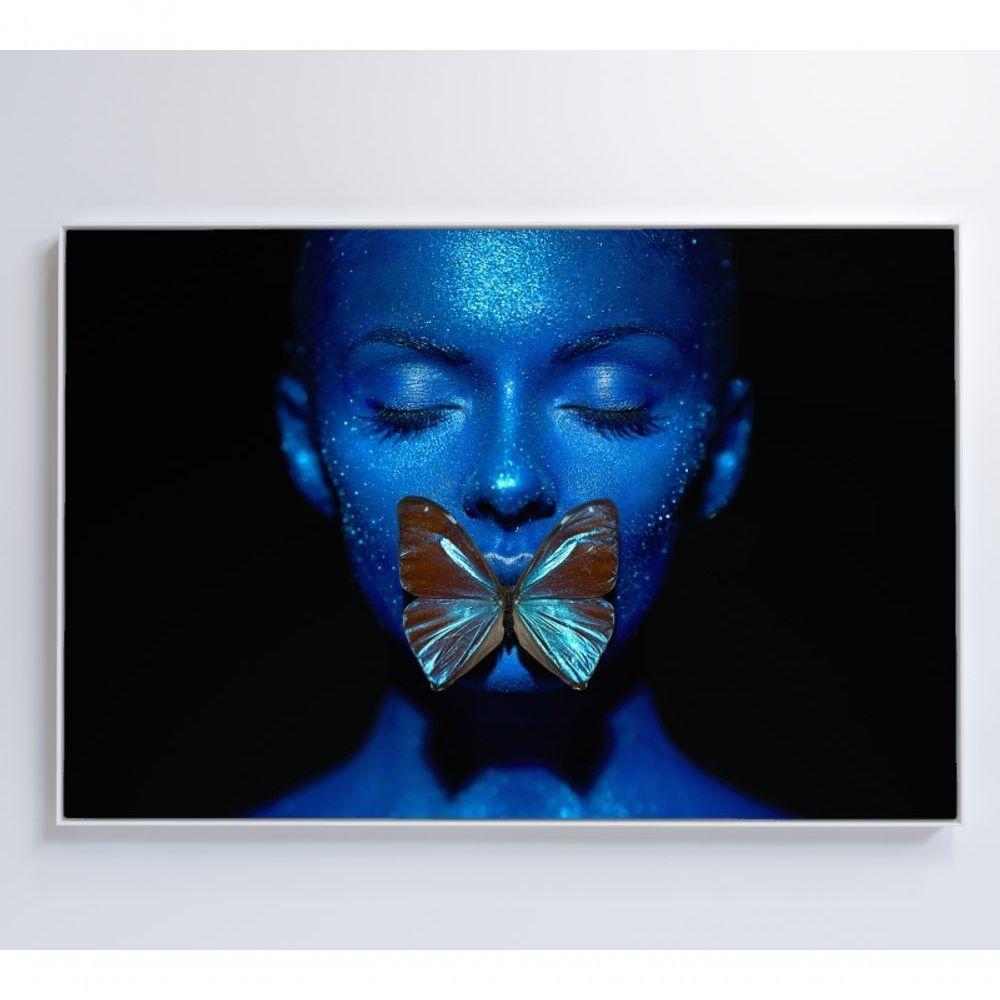 Quadro Mulher Com Borboleta 120x80 Cm Tecido Canvas - 4