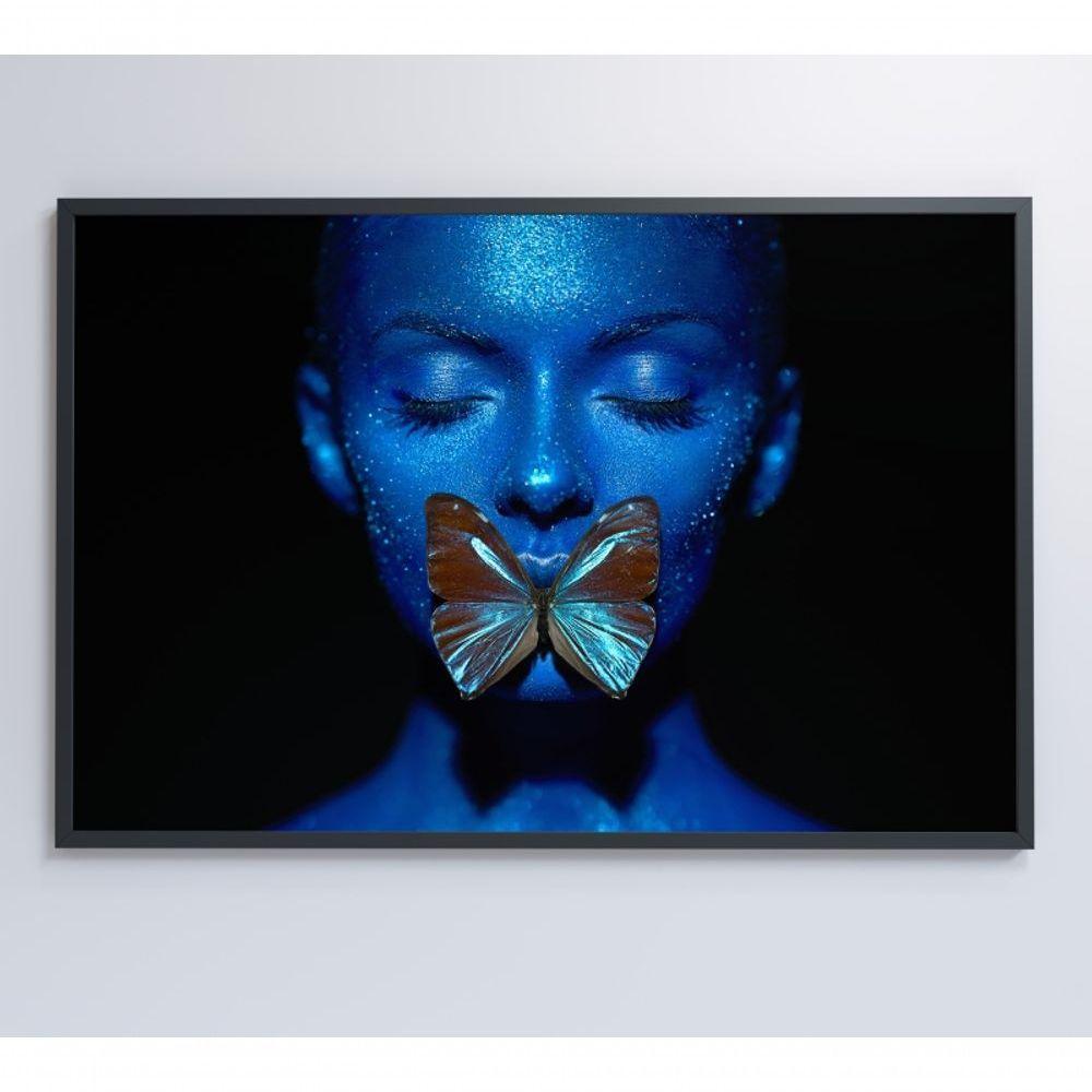 Quadro Mulher Com Borboleta 120x80 Cm Tecido Canvas - 5