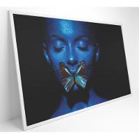 Quadro Mulher Com Borboleta 120x80 Cm Tecido Canvas - 3