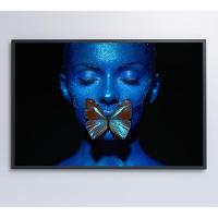 Quadro Mulher Com Borboleta 120x80 Cm Tecido Canvas - 5