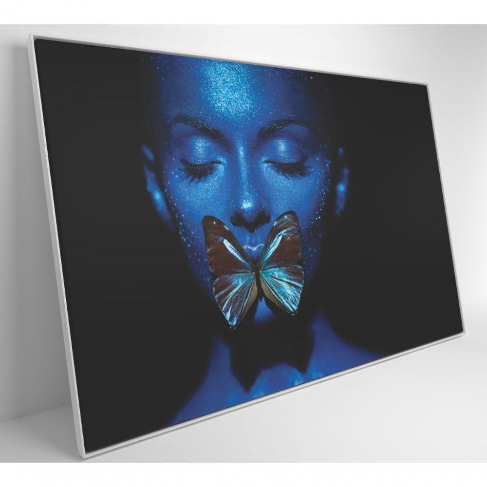 Quadro Mulher Com Borboleta 90x60 Cm Tecido Canvas - 7