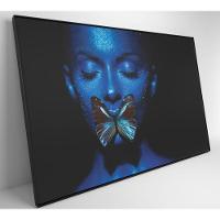 Quadro Mulher Com Borboleta 90x60 Cm Tecido Canvas - 6