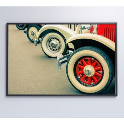 Quadro Rodas Carros Classicos 60x40 Cm Adesivo Fotográfico