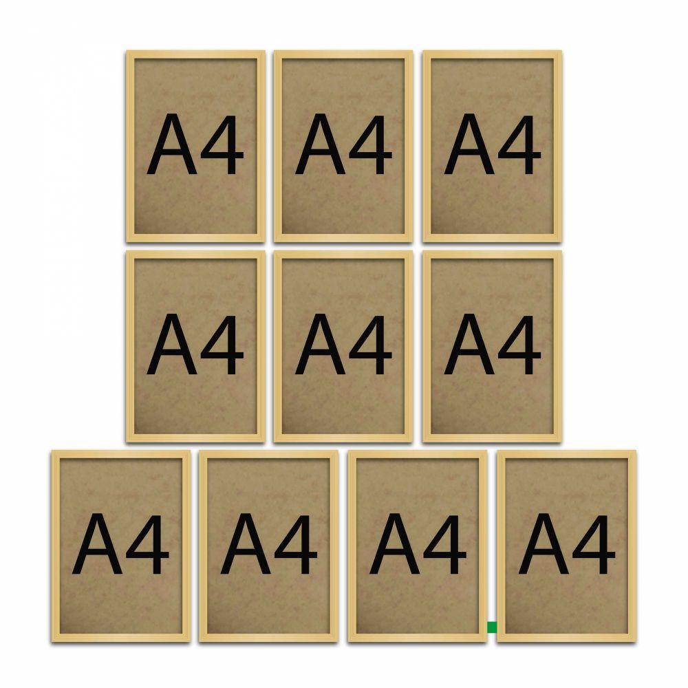 Kit 10 Molduras Quadro Certificado Diploma A4 Com Fundo Mdf Titulos Moldura Marfim - 6