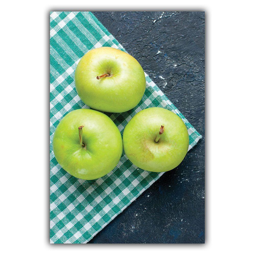 Kit Placas Quadros Decorativos 3 Pçs Mdf 20x30 Maçãs Verdes - 1
