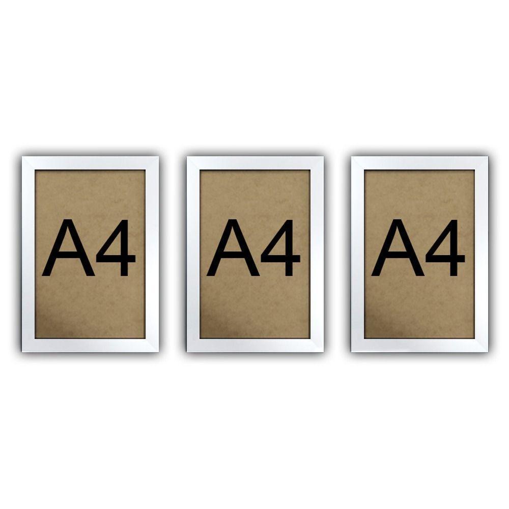 Kit 3 Molduras Quadro Certificado Diploma A4 Fundo Mdf Titulos - 1