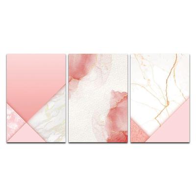 Kit Placas Quadros Decorativos 3 Pçs 30x45 Mármore Rose