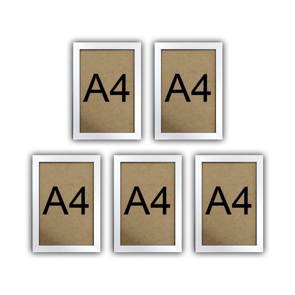 Kit 5 Molduras Quadro Certificado Diploma A4 Com Fundo Mdf - 4
