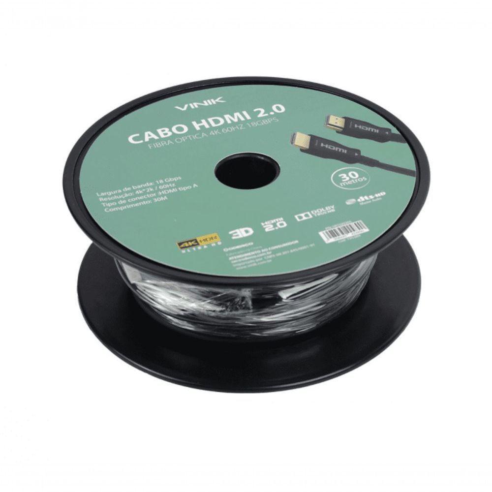 Cabo Hdmi 2.0 Fibra Optica 4k 60hz 18gbps 30 Metros Vinik - Hfo20305 - 2