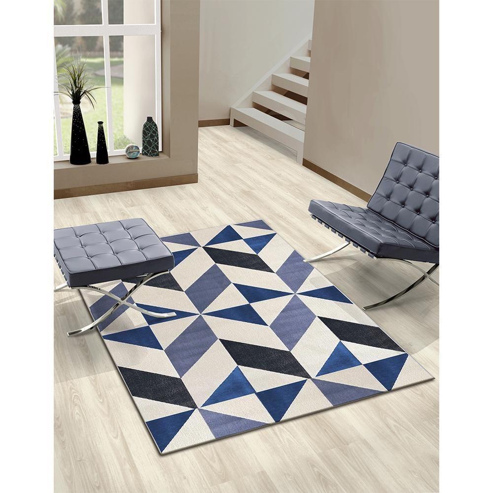 Tapete Para Sala Lyre Azul 1,00x1,50 São Carlos - 3