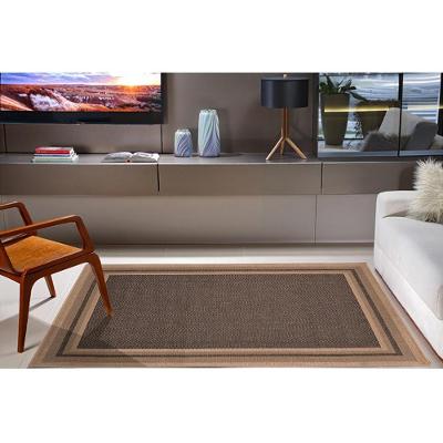 Tapete Sala Econature Moldura 2,00x2,50 Bege Chumbo 77