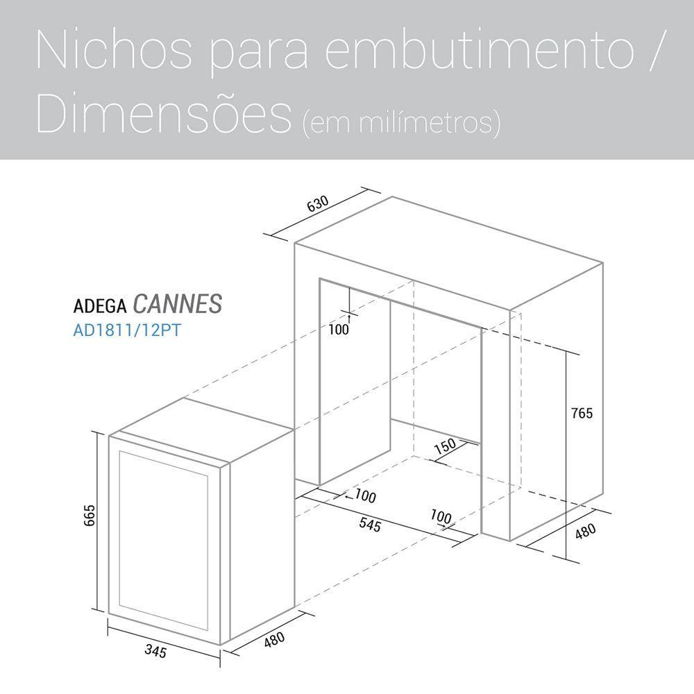 Adega Suggar Cannes 18 Garrafas Preta 110V Ad1811Pt - 5