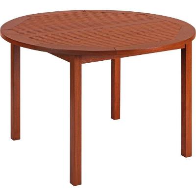 Mesa De Jantar De Madeira Redonda Em Jatobá Com Acabamento Eco Blindage 4 Lugares