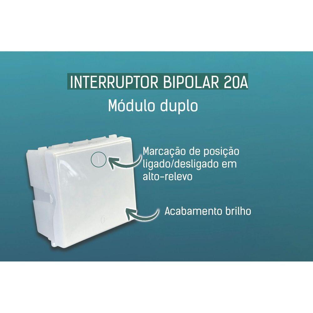 Módulo Interruptor Bipolar Simples Tramontina 20 A 250 V Branco Tramontina - 2