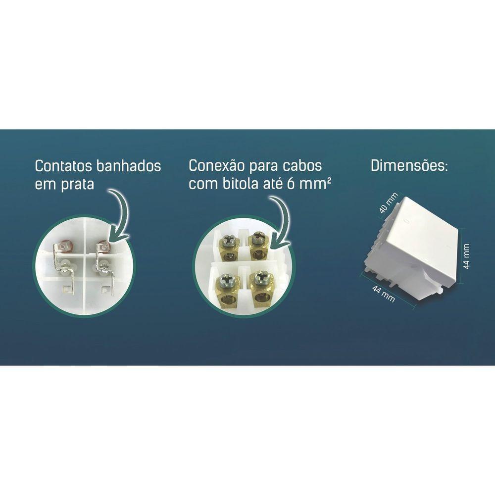 Módulo Interruptor Bipolar Simples Tramontina 20 A 250 V Branco Tramontina - 3