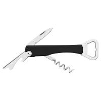 Abridor Com Saca Rolhas E Canivete Harmoniza Com Lâminas Em Aço Inox E Corpo Em Abs Preto - 1