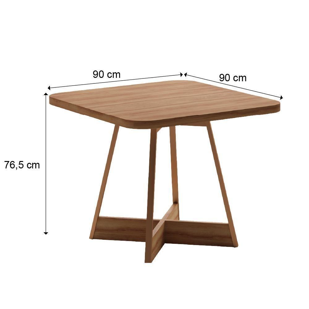 Mesa De Jantar Quadrada 90 Cm átria 1593 Carraro Nogal/rose - 8