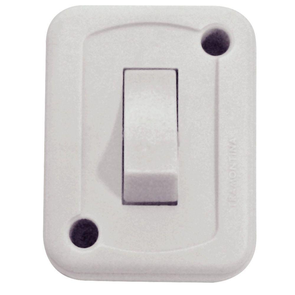 Interruptor De Sobrepor 1 Tecla Simples 10 A 250 V Tramontina Branco Embalagem Flow Pack Tramontina - 1